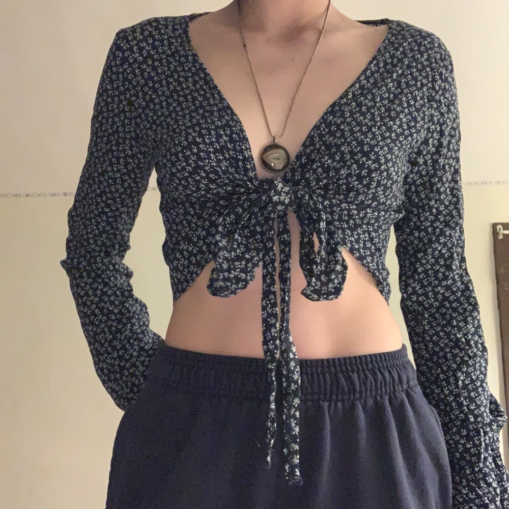Brandy Melville Floral Wrap Top
